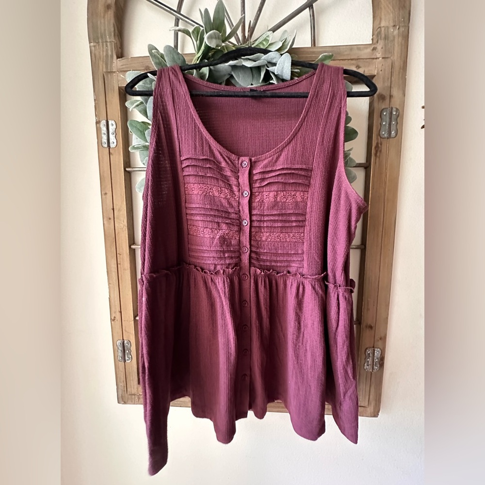 Torrid Burgundy Ribbed Top